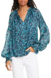 Luanne Pleated & Smocked Silk Top at Nordstrom